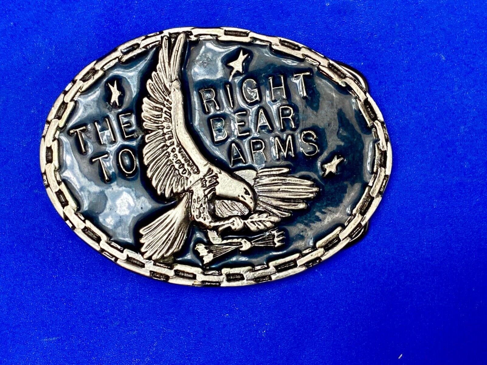 Article 2 The right to bear arms NRA Gun Rights belt buckle w/ Chain Boarder