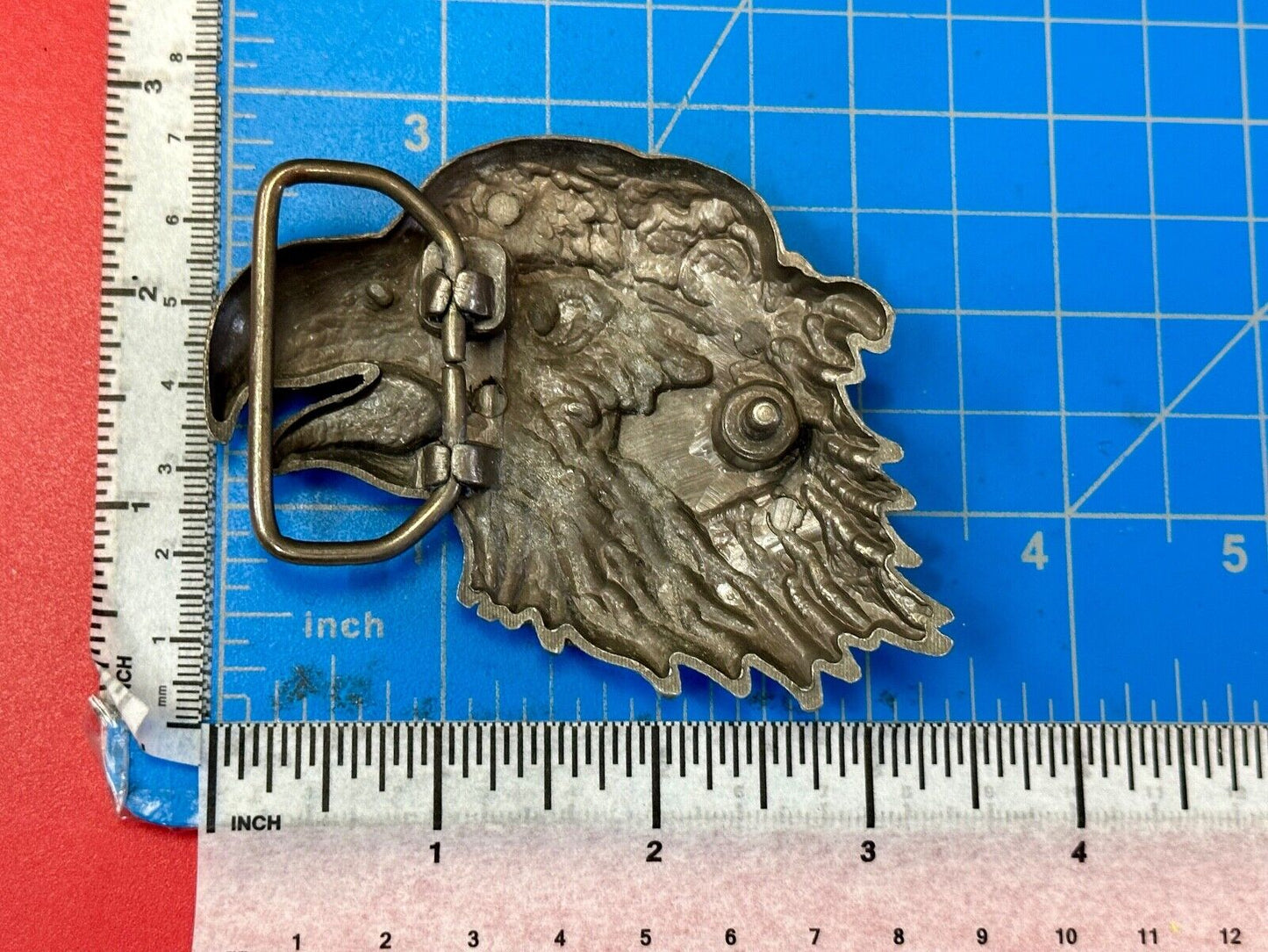 Bikers Eagle USA Motorcycle Rider figural cutout Head beak bandana belt buckle