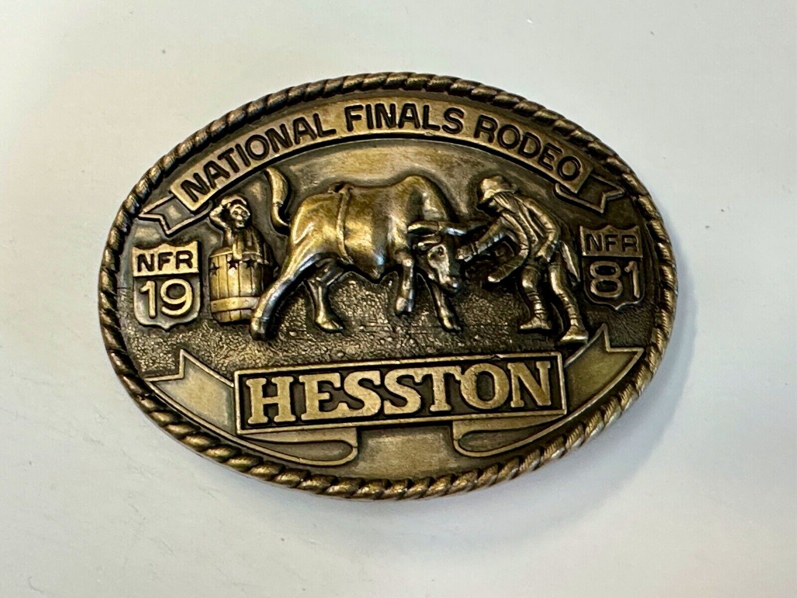 1981 Hesston National Finals Rodeo NFR Limited Edition Collectors Belt Buckle