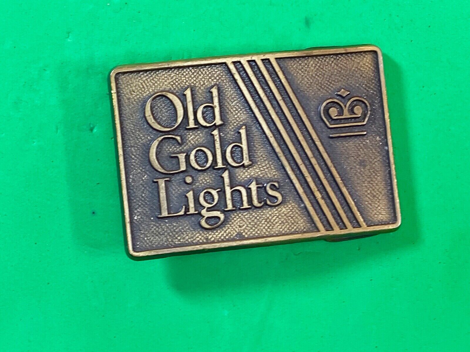 Vintage Advertising Old Gold Lights Tobacco Cigarette Company Belt Buckle Ldl