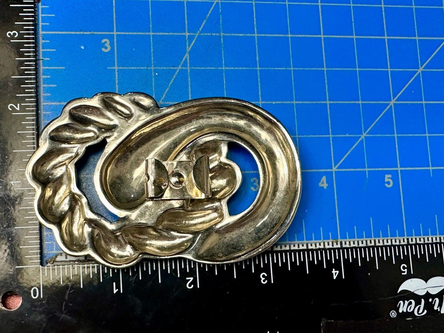 Abstract Infinity Loop Hippie Boho Silver Tone Vintage Belt Scarf Slide Buckle