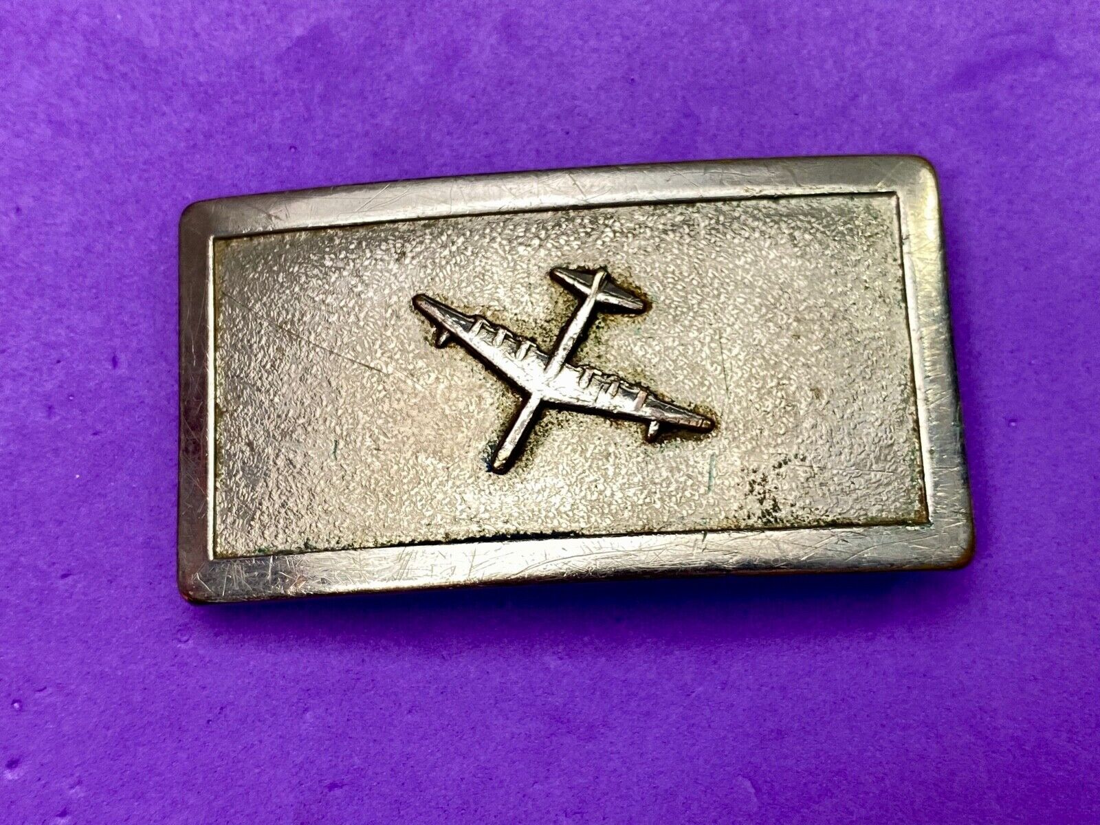 Airplane - Private Plane Pilot's Rectangular Silver Color Belt Buckle  
