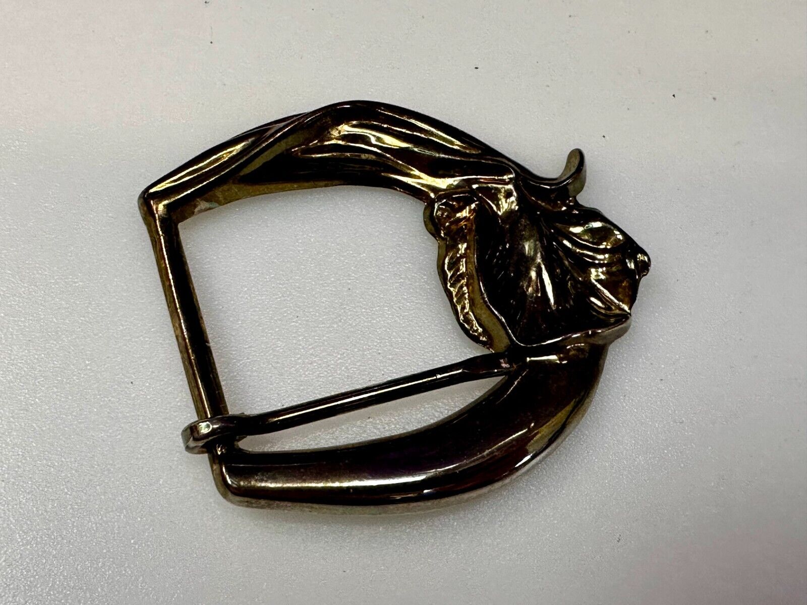 Thick Figural Flower Theme - Vintage Gold Tone Replacement Dress Belt Buckle