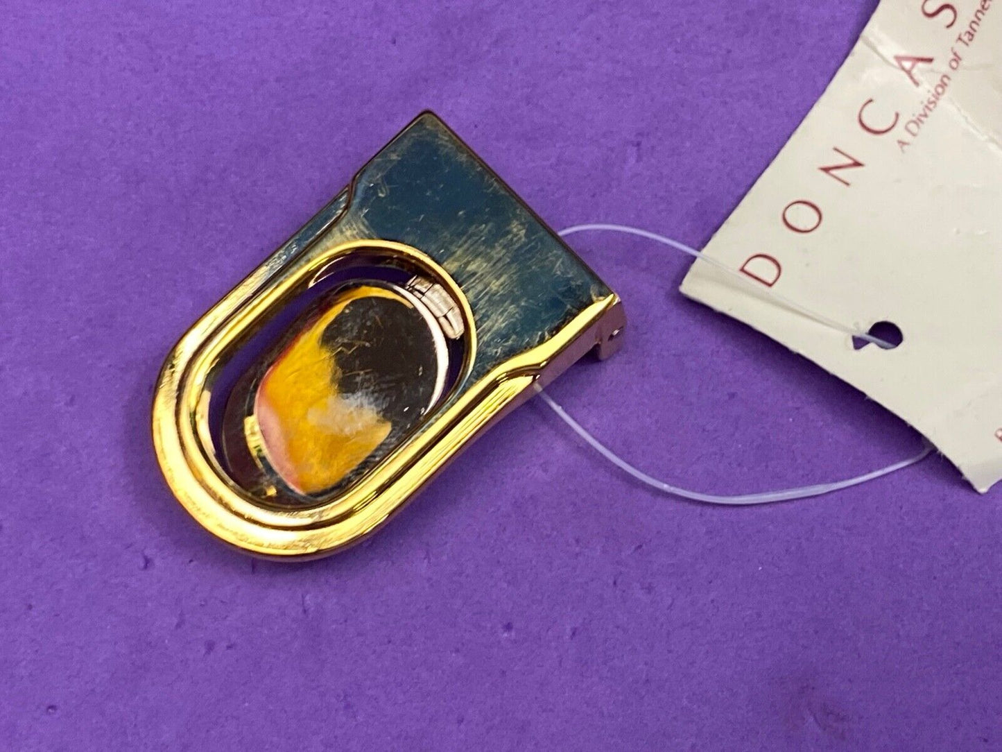 Vintage Doncaster Nos Formal Silver And Gold Tone Dress Belt Buckle 