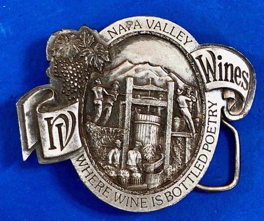 Vintage 1976 Napa Valley Bottling Ca belt buckle -Where Wine is Bottled Poetry 