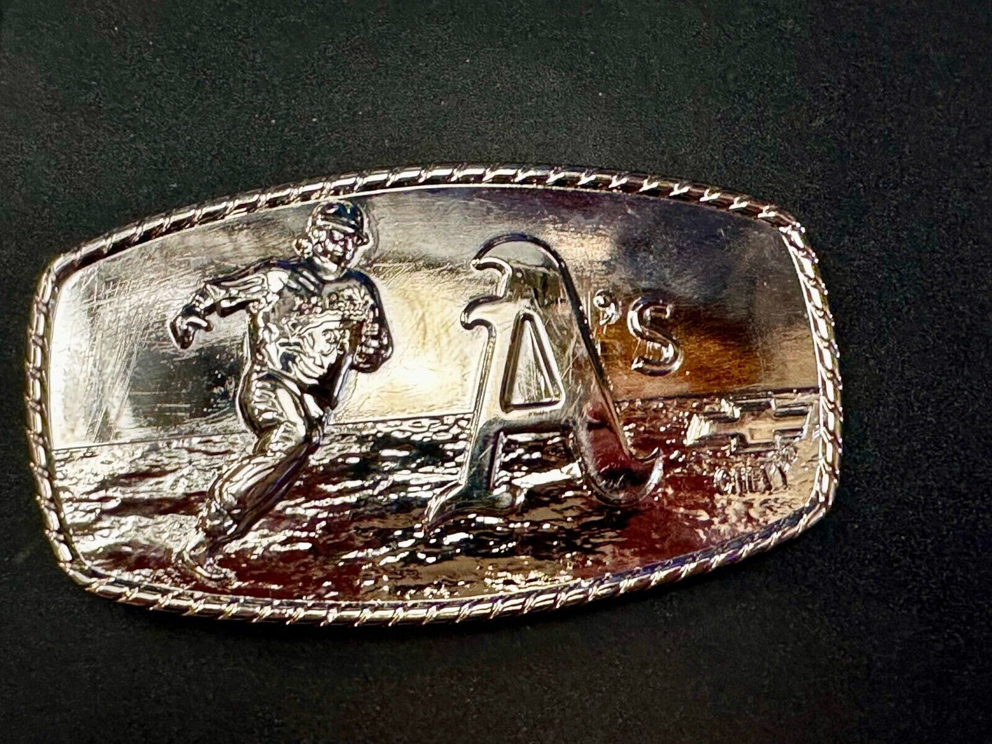 A's Baseball Logo Athletics Sports Oakland CA Silver Color Wide Belt Buckle