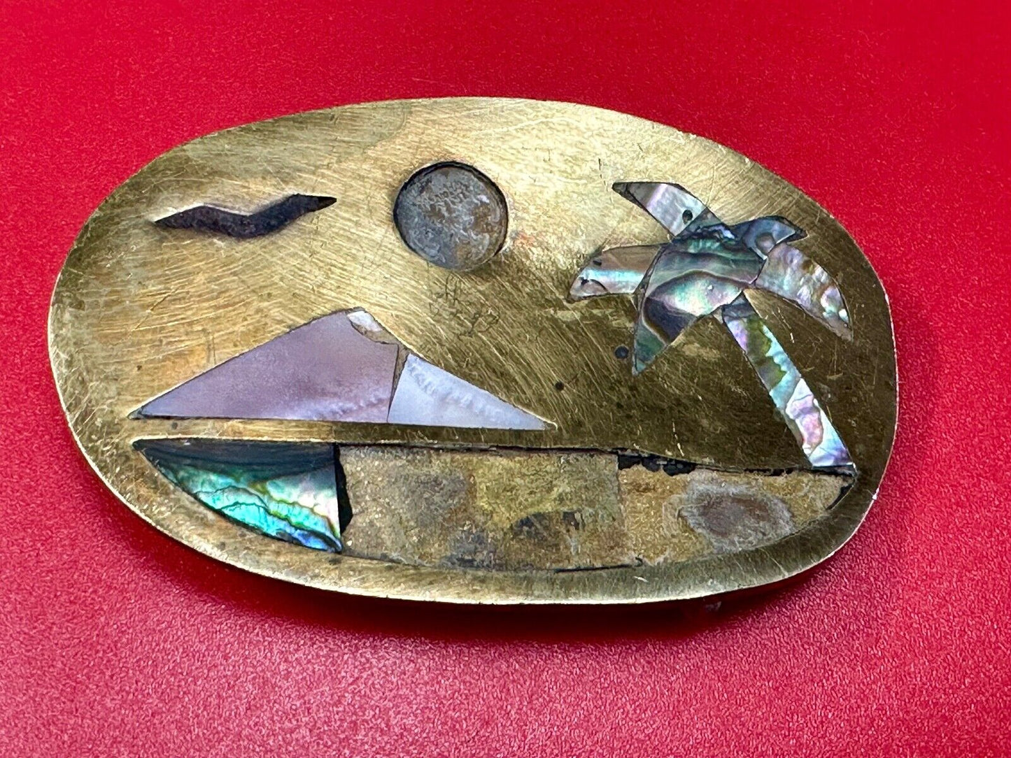 A Project belt buckle to repair - Missing inlaid inlay Abalone shell