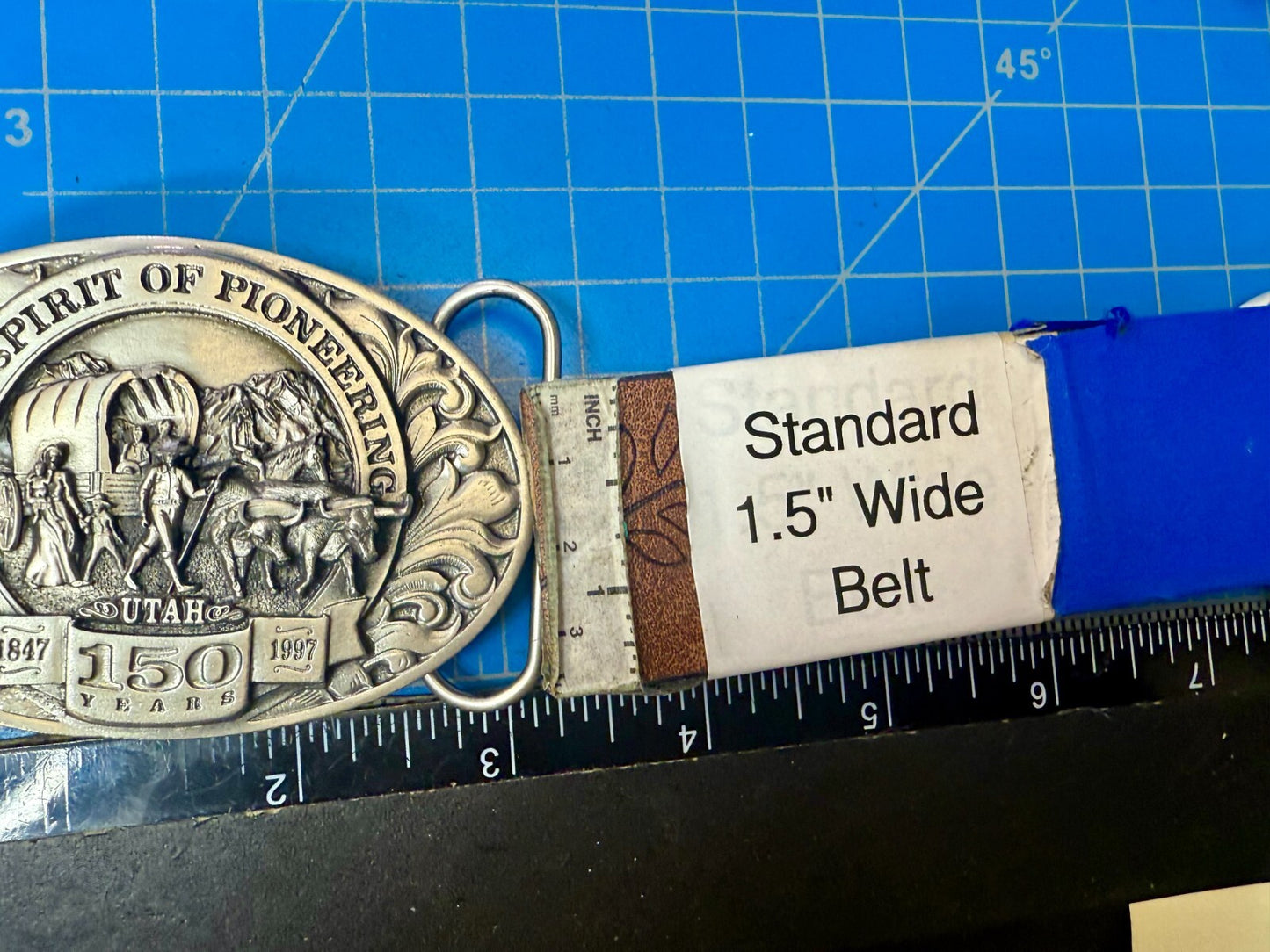 Utah State The Spirit of Pioneering 150 years Vintage Ring Masters Belt Buckle