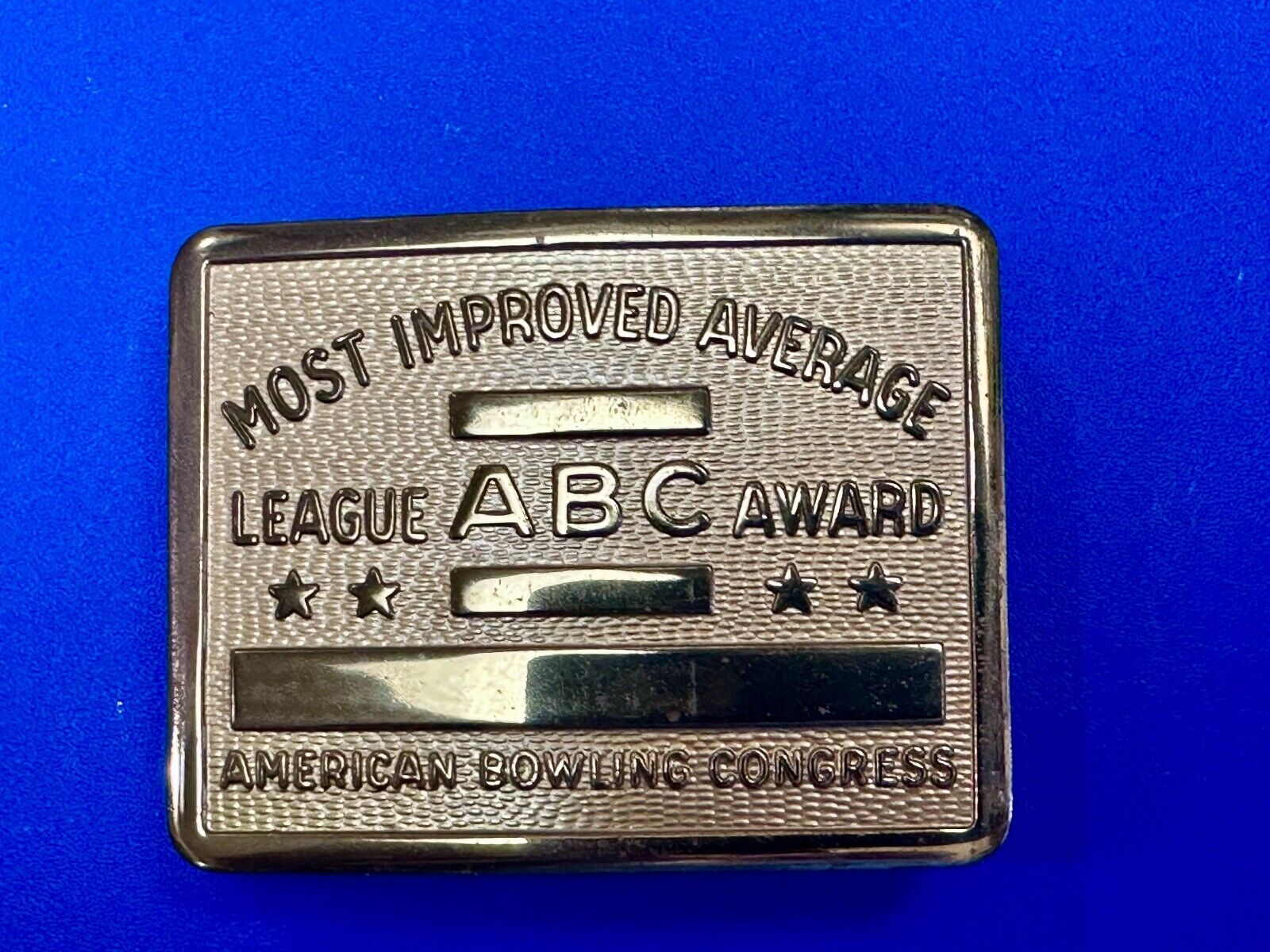 ABC American Bowling Congress Eleven-In-A-Row Brass Belt Buckle to engrave!