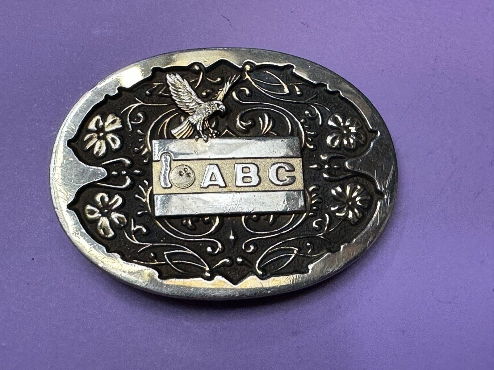 ABC Bowling Trophy Beautiful Sports Award Modern Western Belt Buckle by Balfour