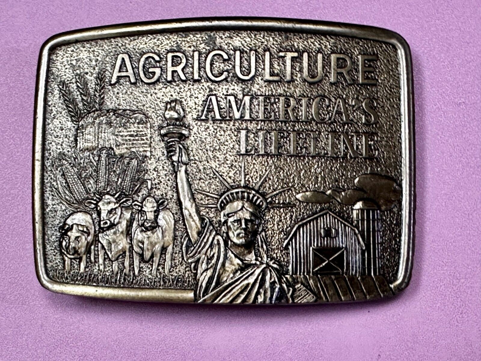 Agriculture America's Lifeline Farming - Statue of Liberty Limited Belt Buckle
