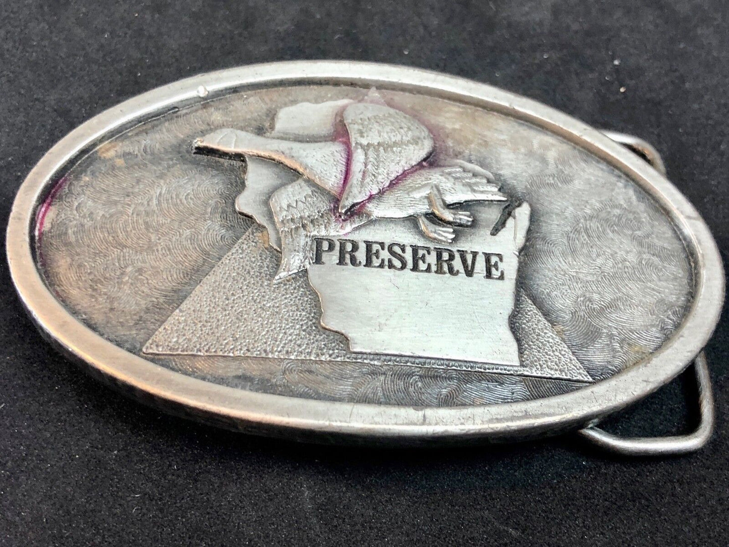 1975 Triangle Sportsmen's  club - Preserve Belt Buckle - Nature Hunting 