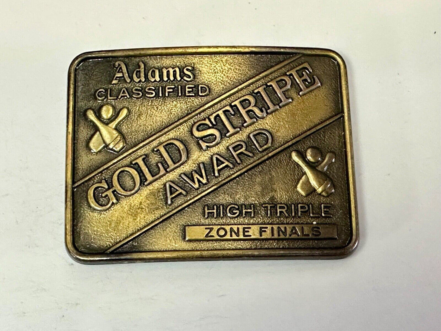 Adams Classified Bowling Gold Strike Award high Triple Zone Finals belt buckle