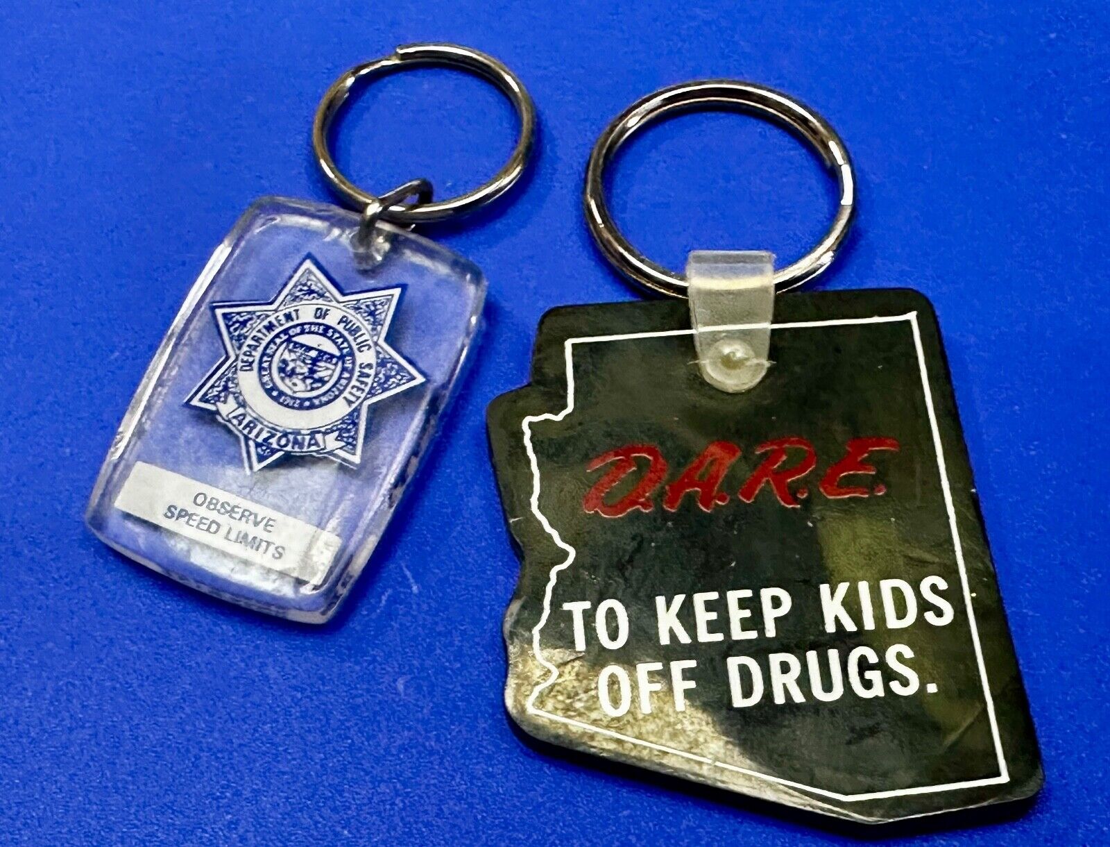 Arizona DARE and Public Safety Observe Speed Limits 2 Lot State Keychains Fobs