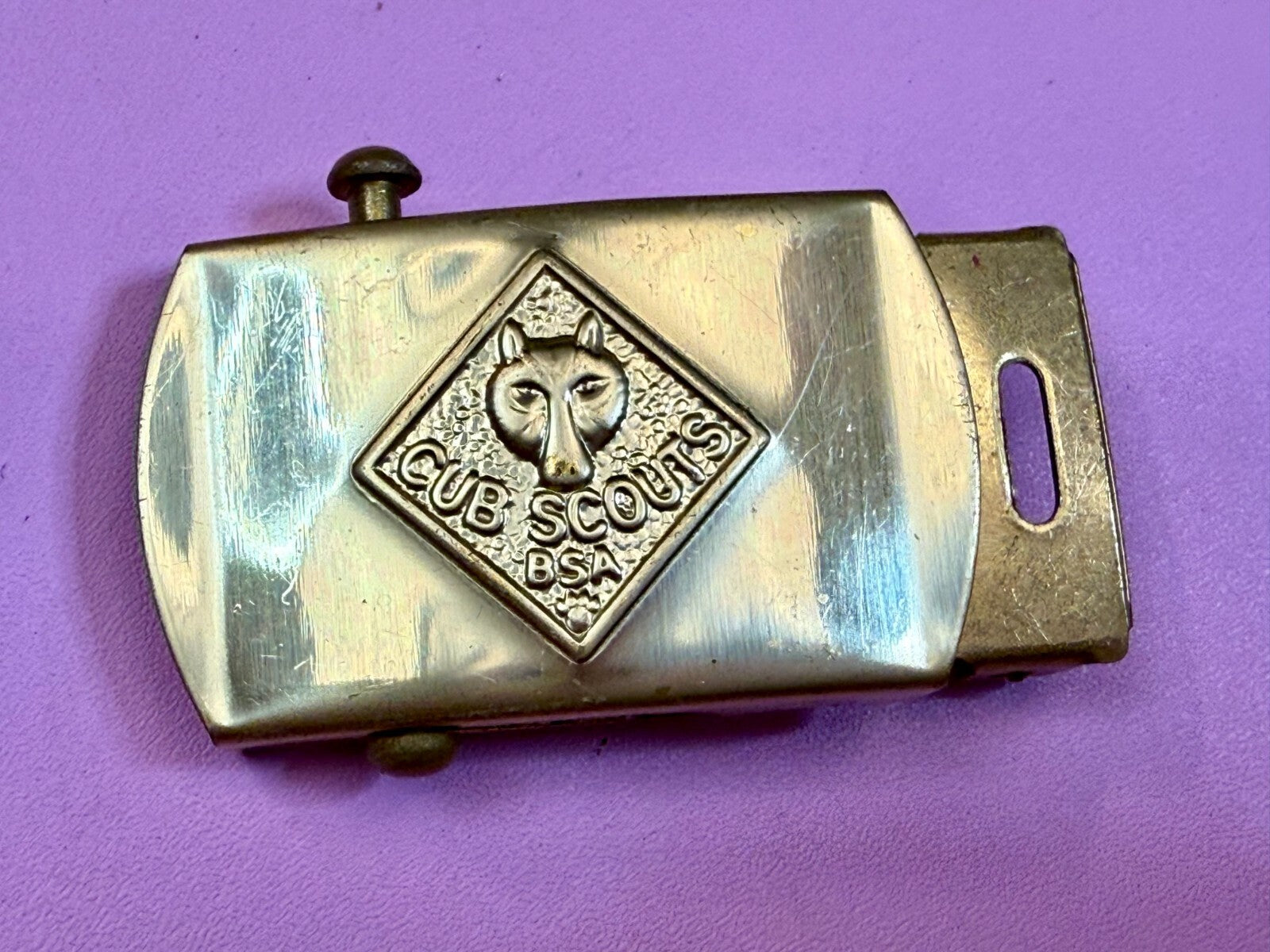 Vintage Cub Scouts Uniform BSA Replacement Solid Brass Belt Buckle
