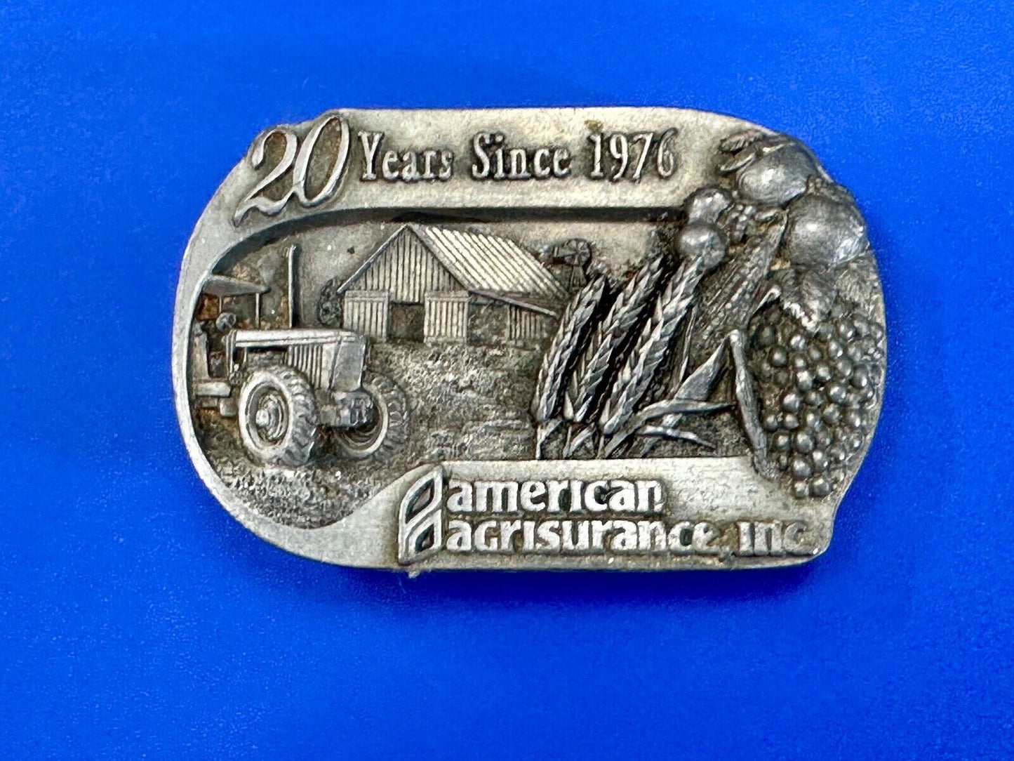 American Agrisurance Inc Farmers Insurance company 20 year 1976 96 belt buckle