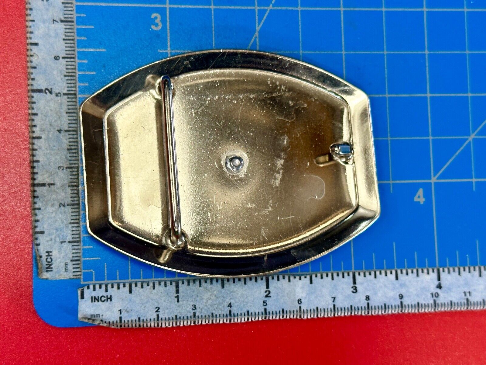Vintage Horseback Riders cowboys belt buckle with black & white enamel accents