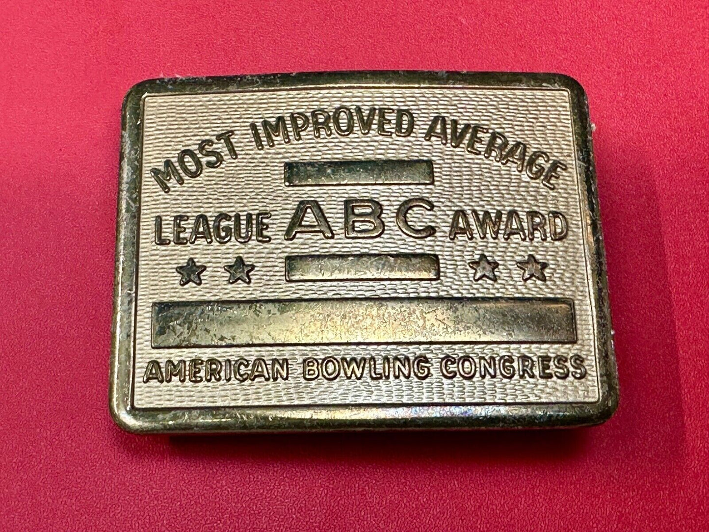 ABC Bowling League Award - NOT engraved most improved trophy belt buckle