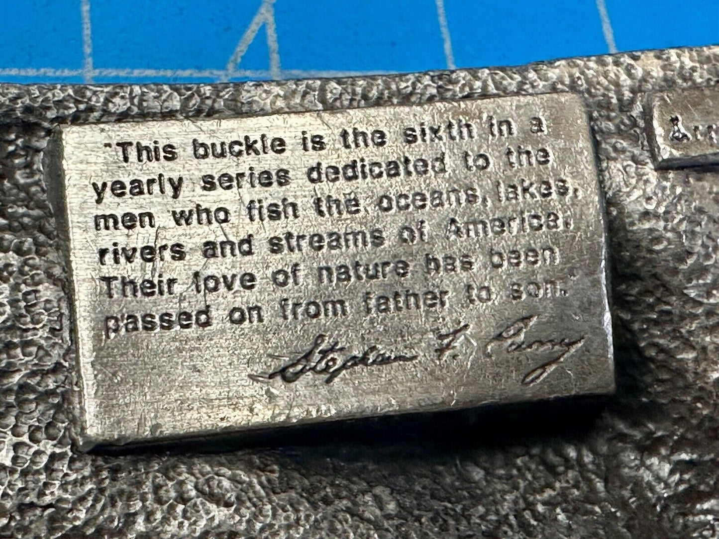 American Fisherman Vintage 1987 Commemorative Arroyo Grande Belt Buckle