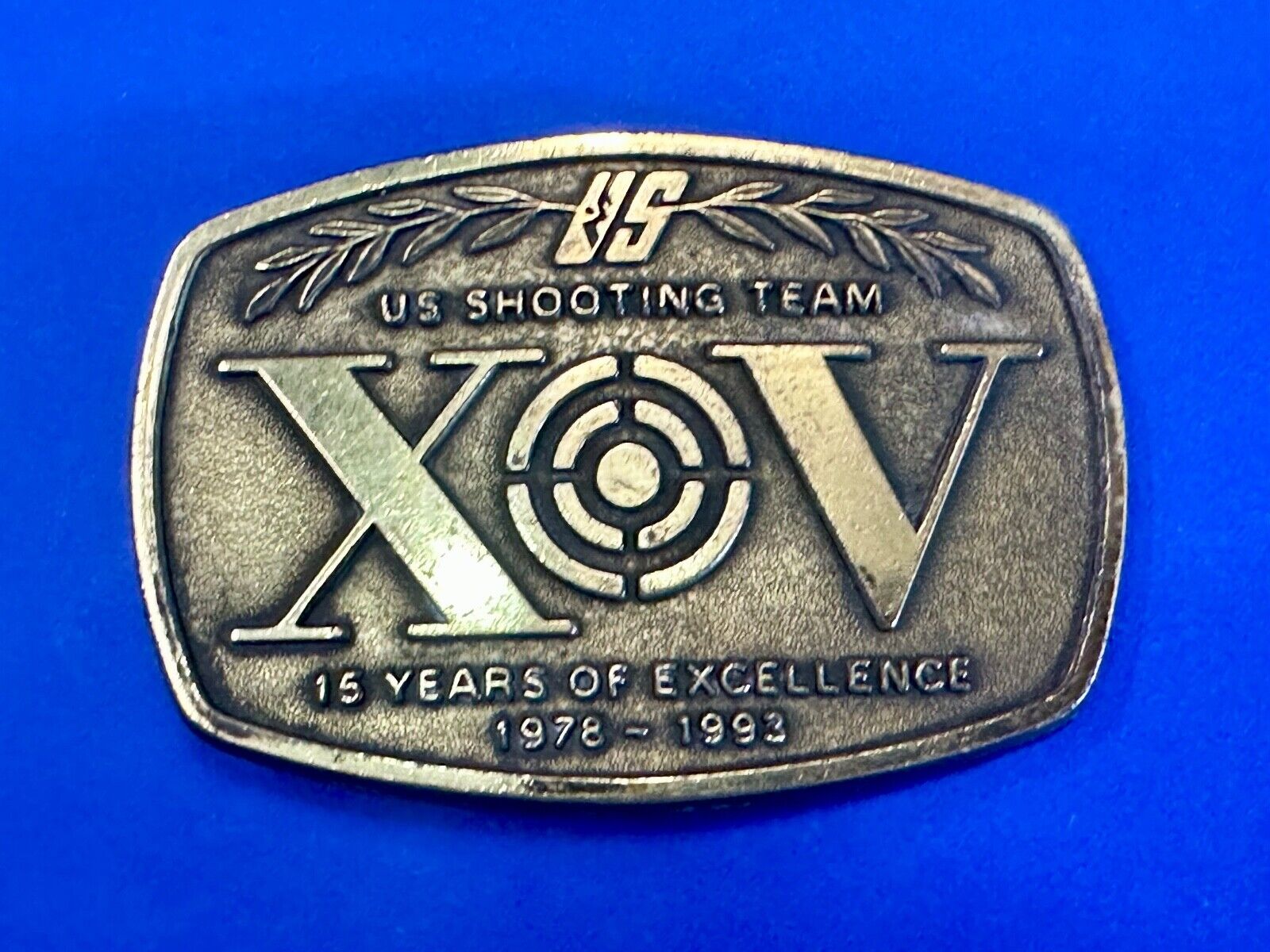 Vintage 1993 US Shooting Team 15 Years of Excellence Team USA Belt Buckle