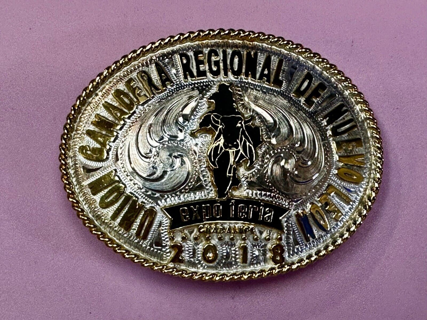 Union Ganadera Regional De Nuevo Leon Expo Series 2018 Trophy Award Belt Buckle