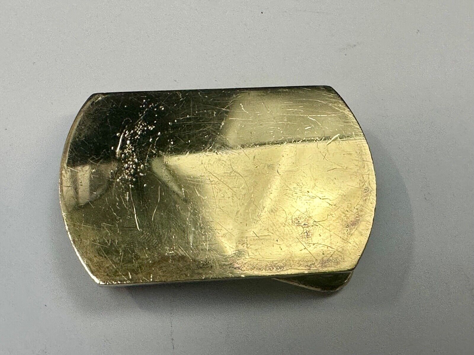 Artisan 2.5" wide rounded corner brass tone dress belt buckle