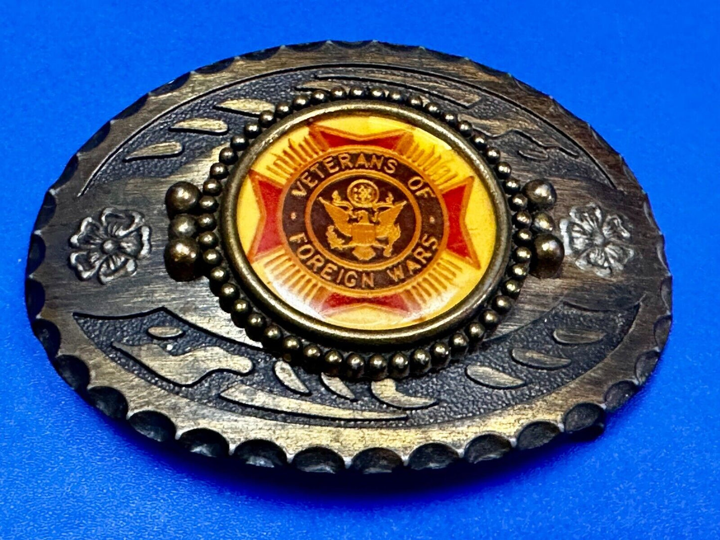 Veterans VFW Belt Buckle - or blank for your silver dollar coin or 39mm stone!