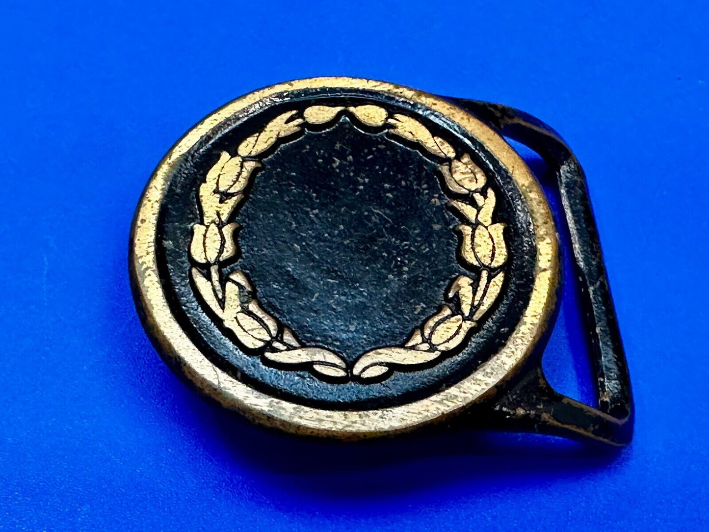 Valleau Studio Olive Branch Floral Theme  Saugatuck Michigan brass belt buckle
