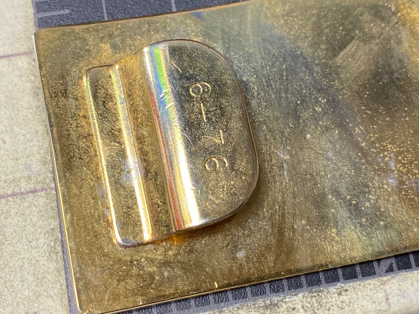6-76 - USMC US Marines Military Open Face Smooth brass belt buckle