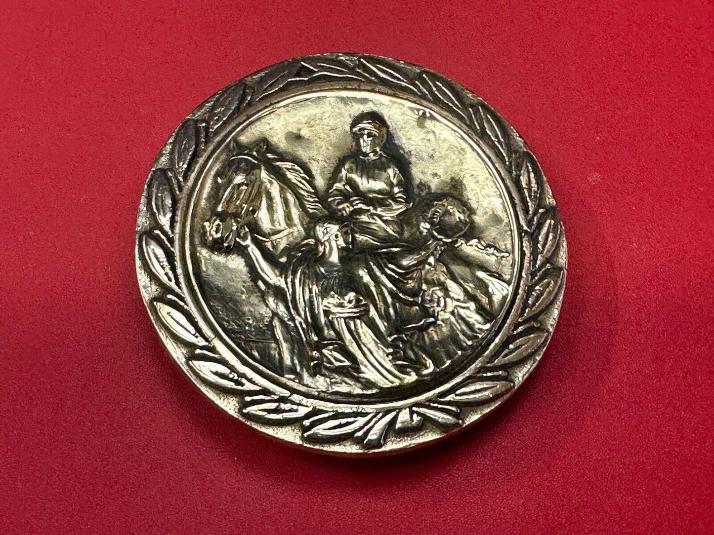Unique Horse & polo Rider Dress Belt Buckle - Vintage 70s Baron Brass Taiwan