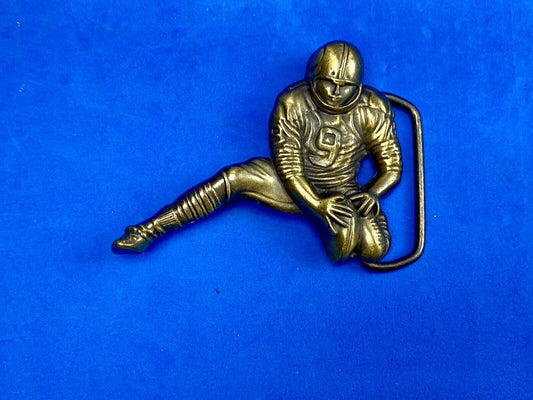 Vintage Football #9 Placeholder place holder player kicker figural belt buckle 