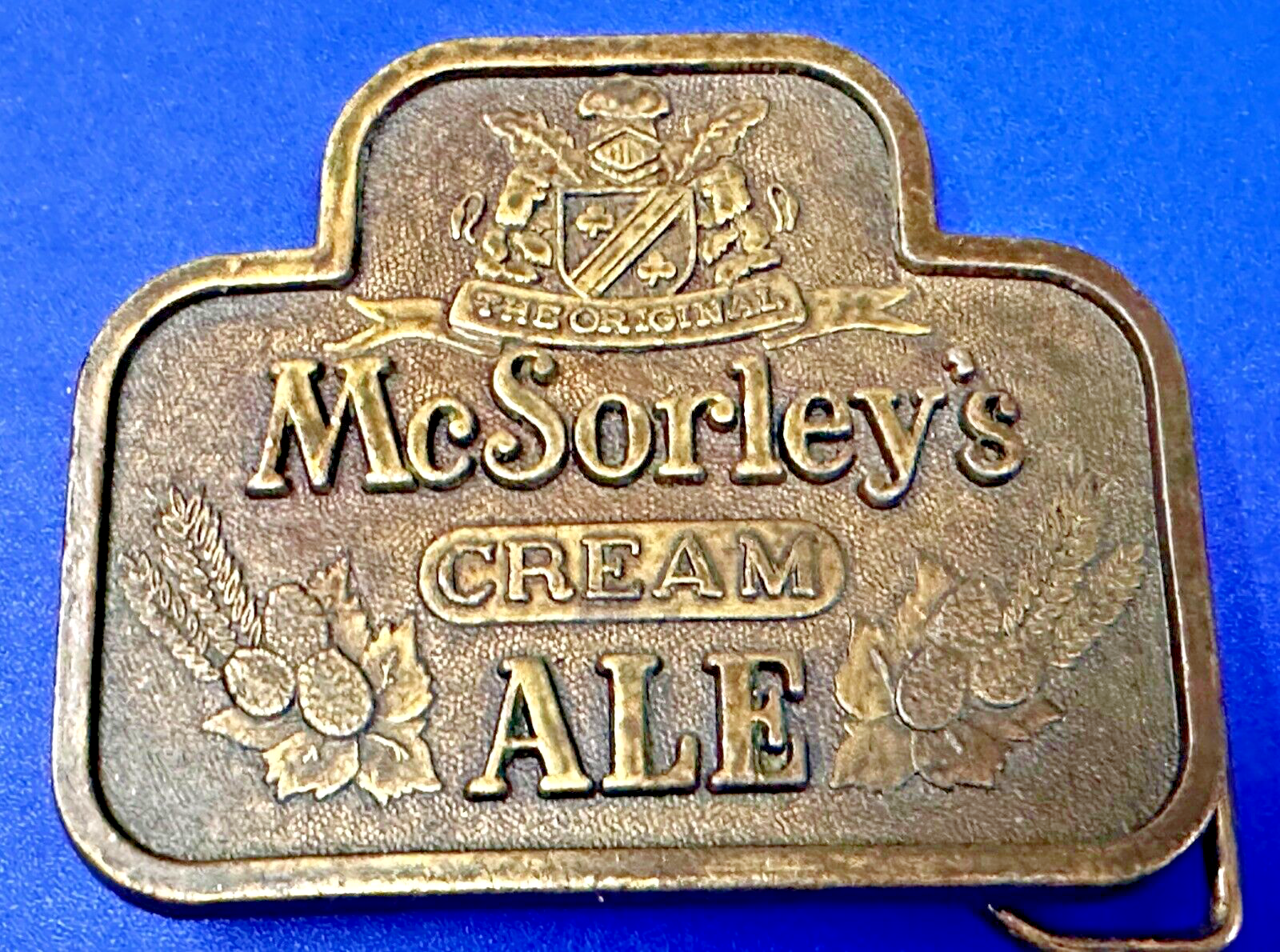 The Original Mc Sorley Cream Ale Brewing Company Advertisement Belt Buckle