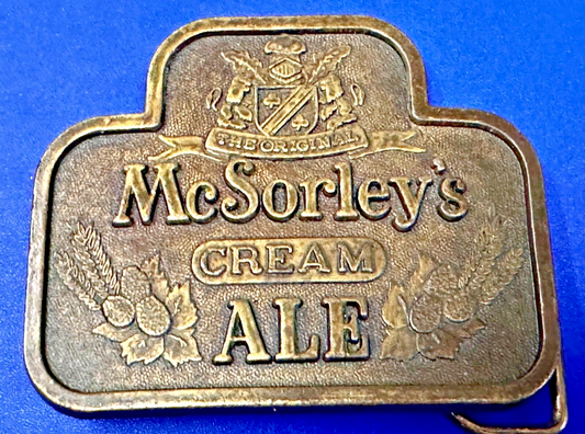 The Original Mc Sorley Cream Ale Brewing Company Advertisement Belt Buckle