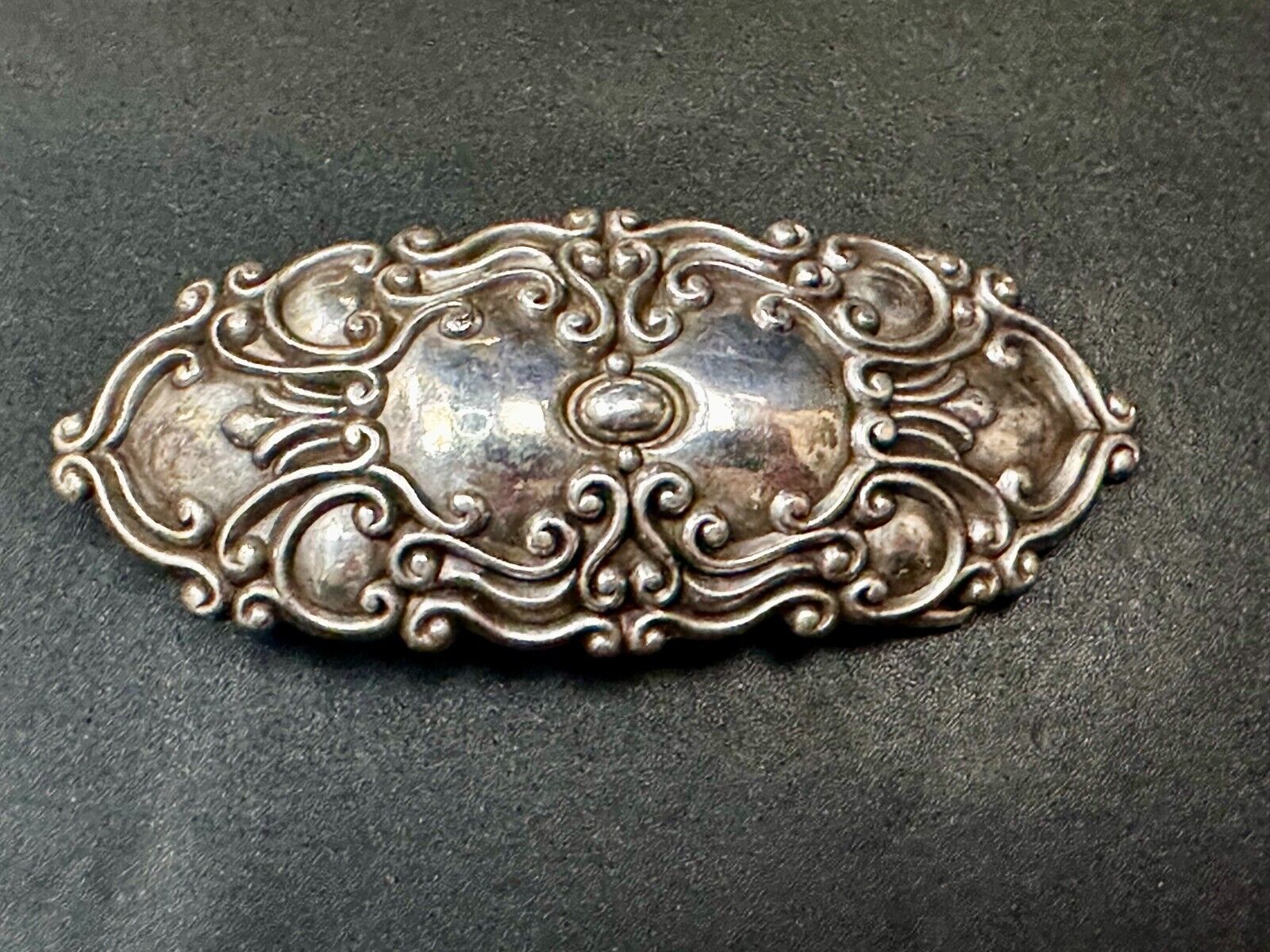 Victorian Art Style Floral Theme Silver Tone Vintage 1997 Belt Buckle