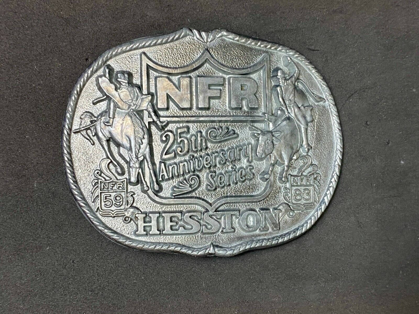 25Th Anniversary 1983 Vintage National Finals Rodeo Nfr Cowboys Belt Buckle