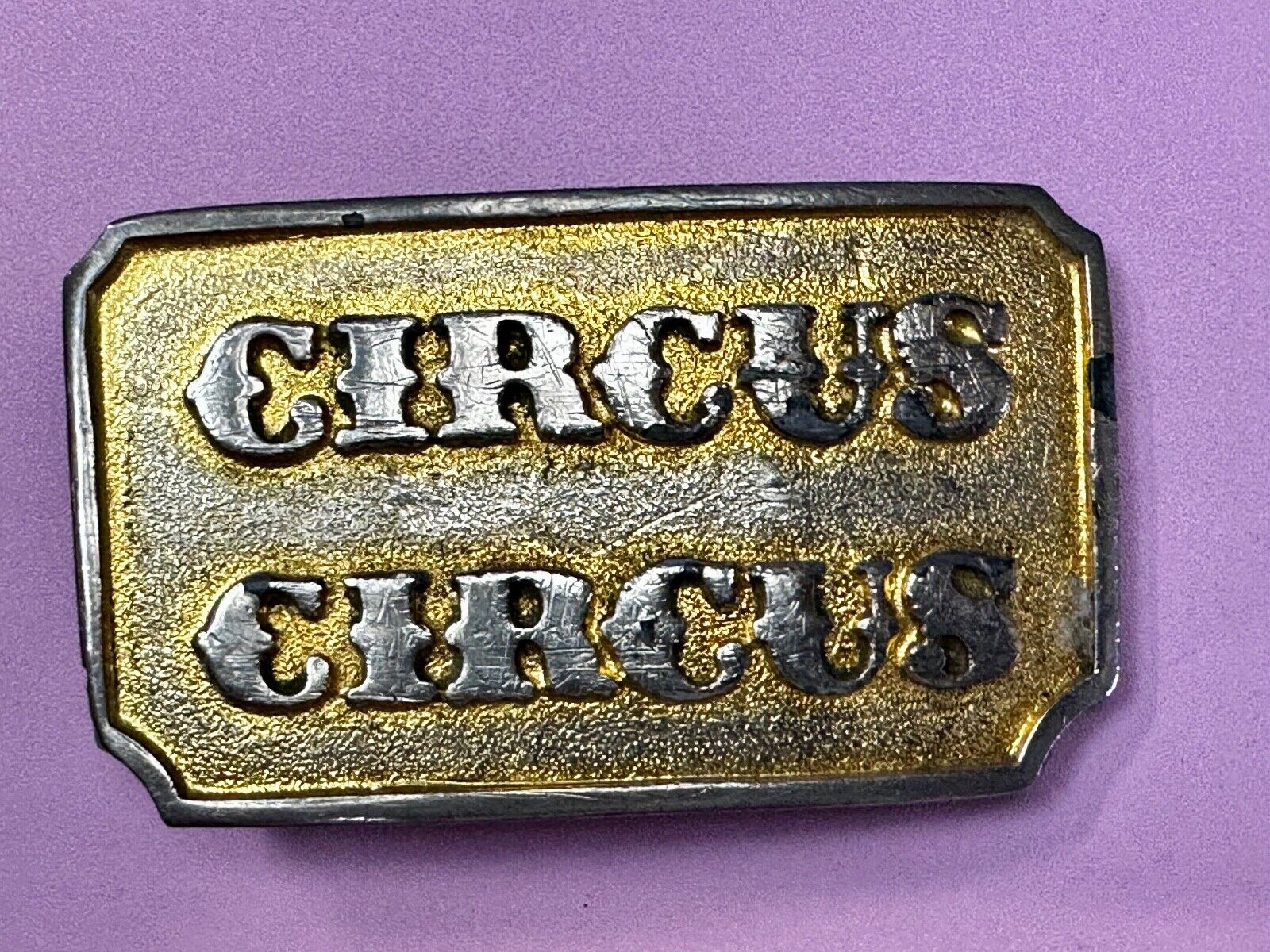 Vintage 1970s Circus Circus Hotel & Casino Gold-Tone Belt Buckle Rare Las Vegas