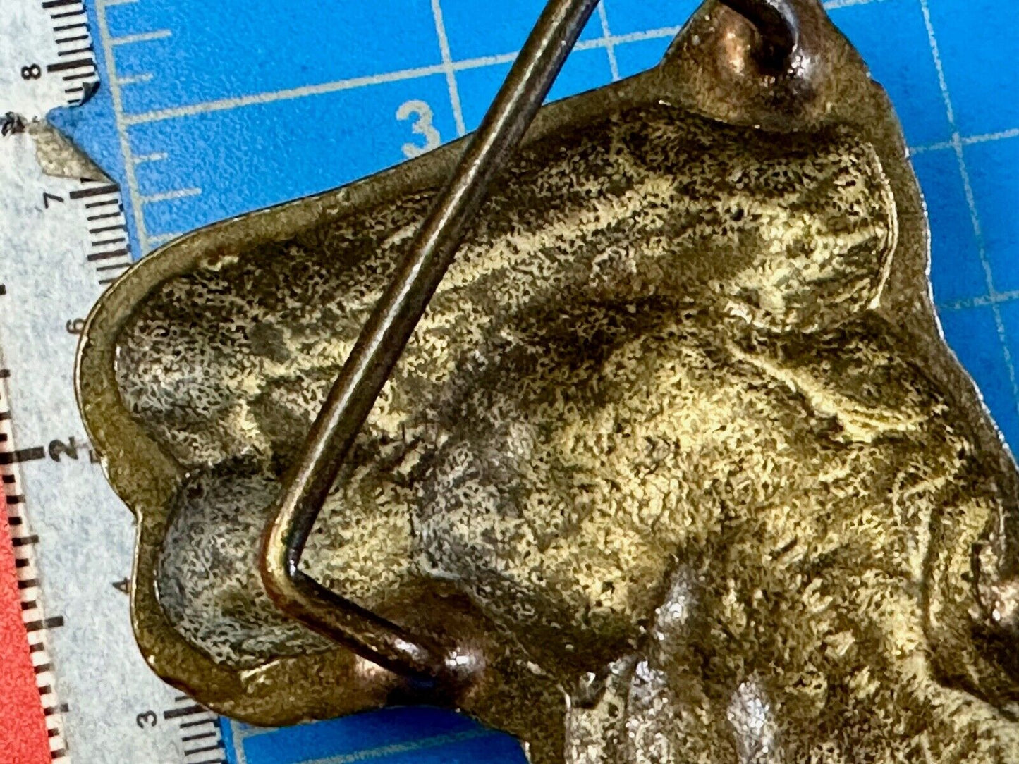 Two Horse Heads vintage solid brass cut out belt buckle - Taiwan Amazing Detail!