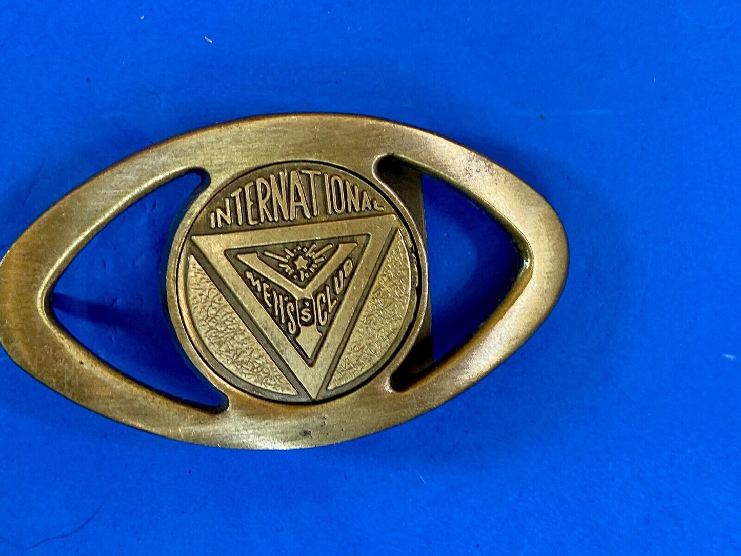 Antique International Mens Health Fitness Club Y Ymca Brass Vintage Belt Buckle 