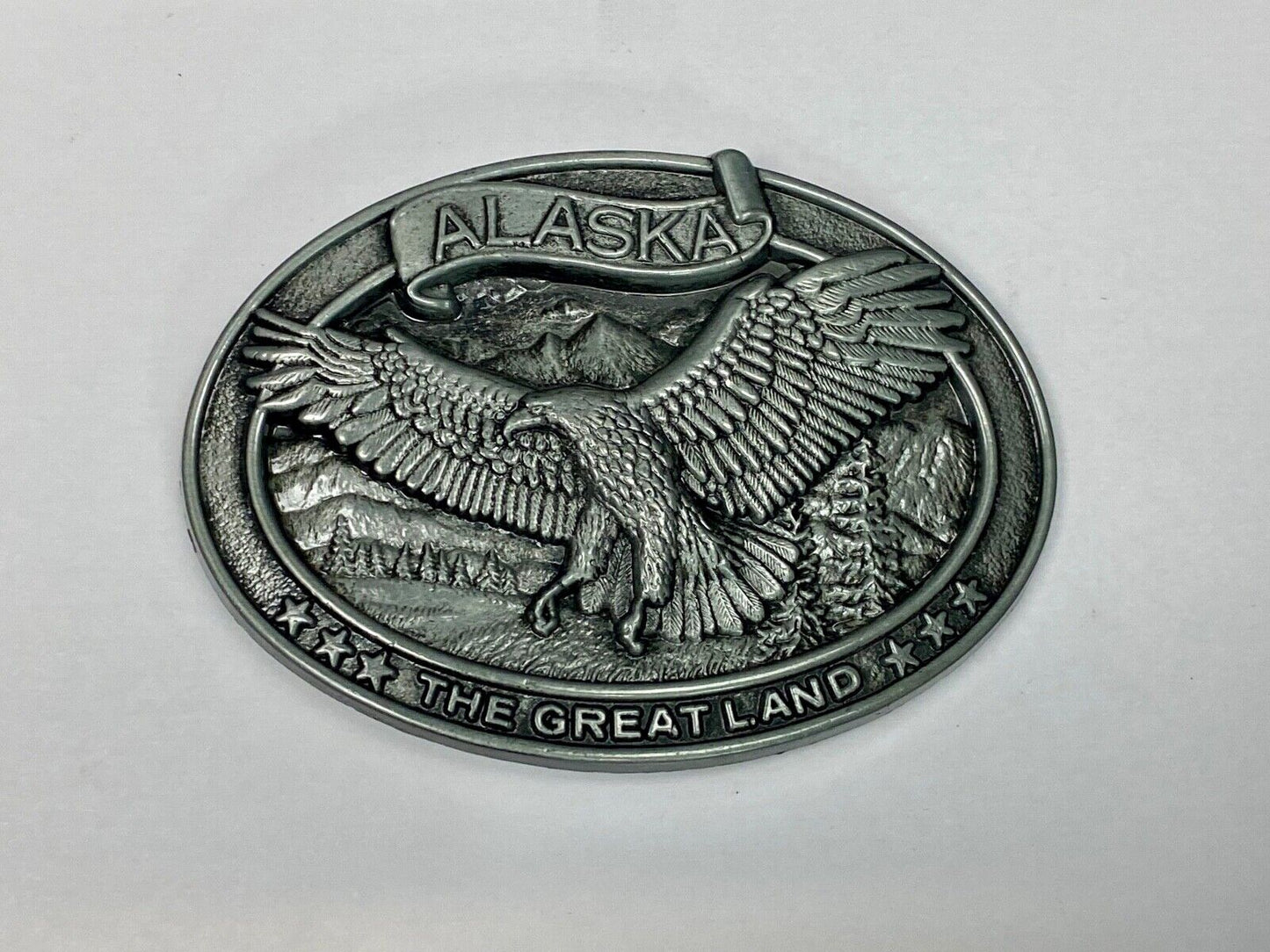 Alaska The Great Land American Bald Eagle Commemorative Belt Buckle