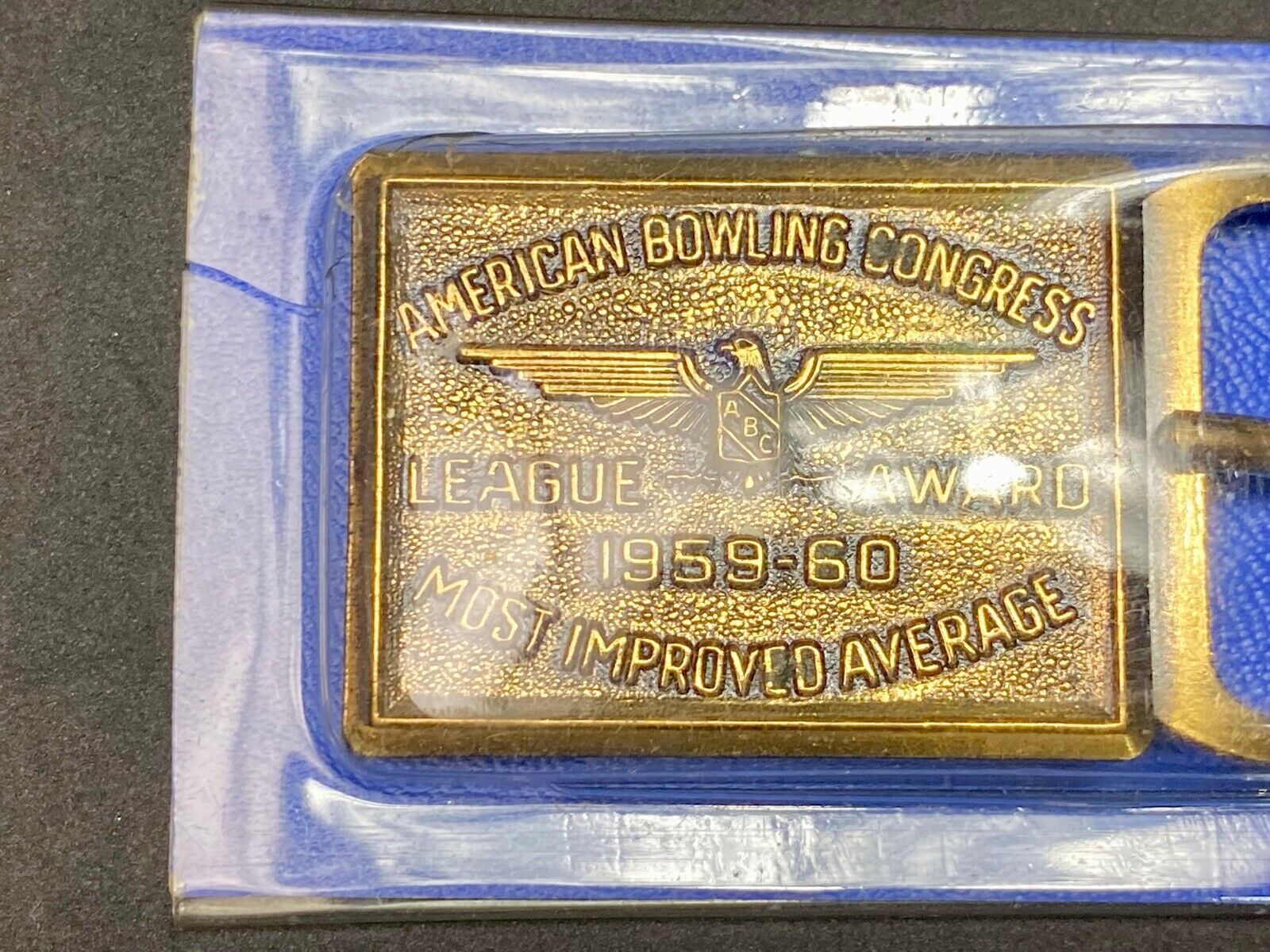 1959 - 1960 Award - Belt Buckle Abc League Award Bowling Most Improved Average