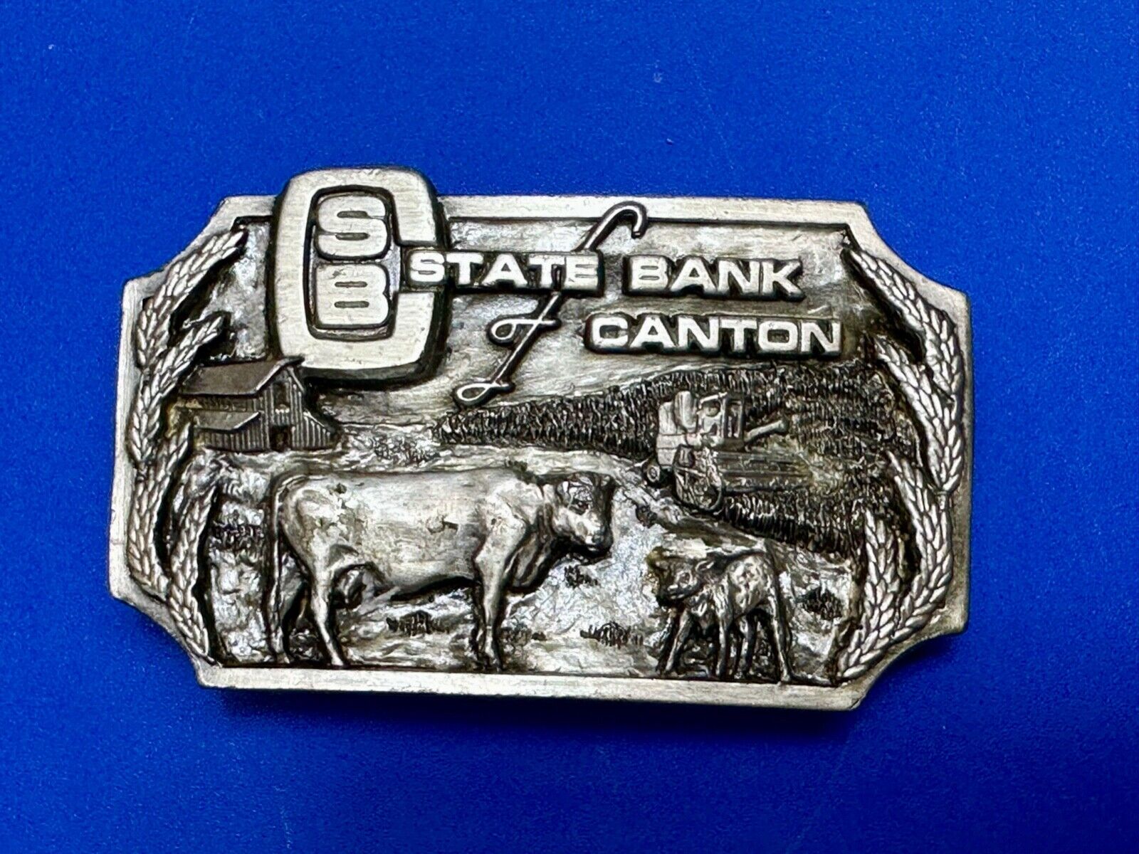 Vintage 1982 The state bank of Canton charted 1895 collectable rare belt buckle