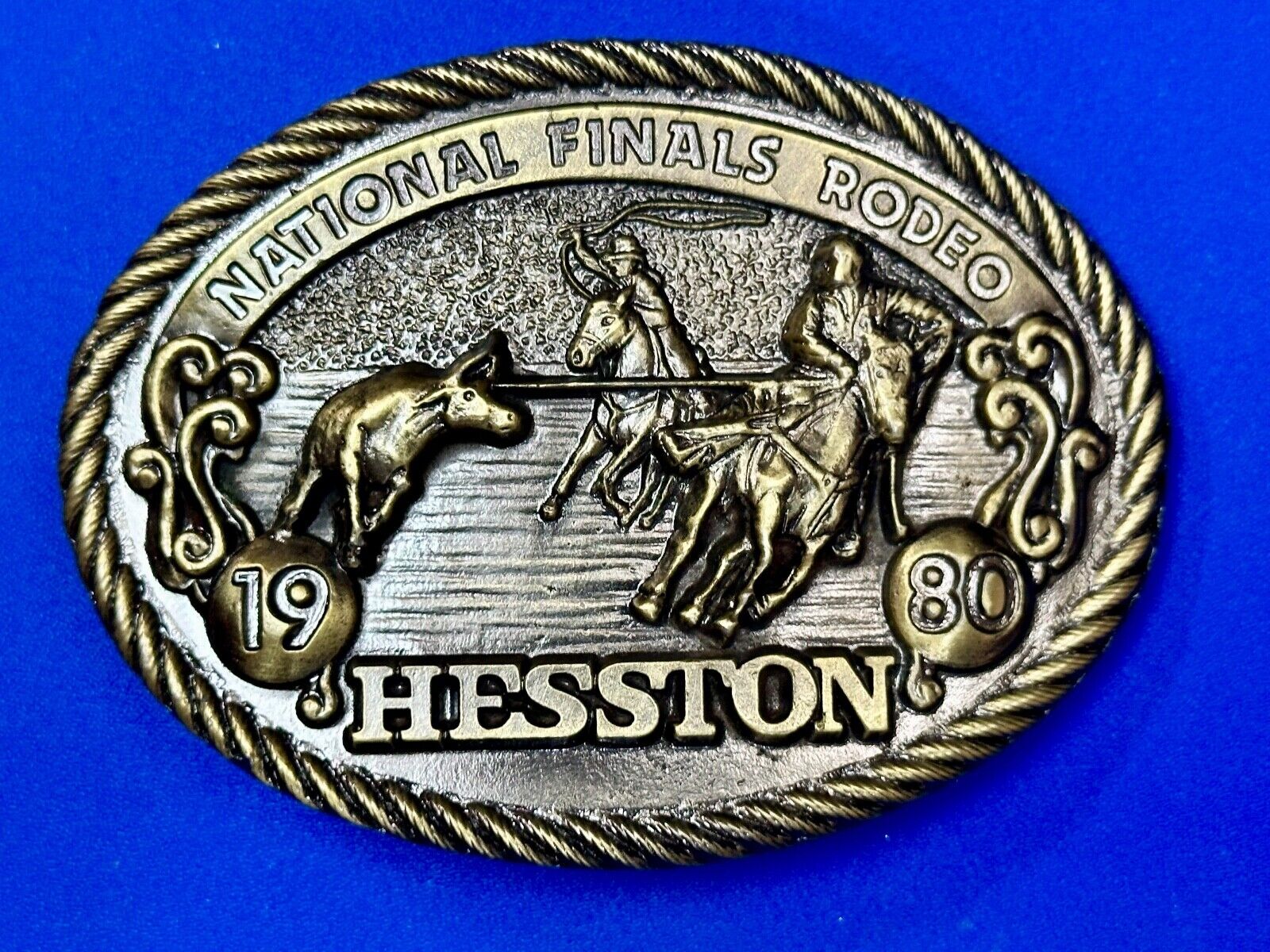 1980 Hesston National Finals Rodeo NFR Collectors Rodeo Cowboy Belt Buckle