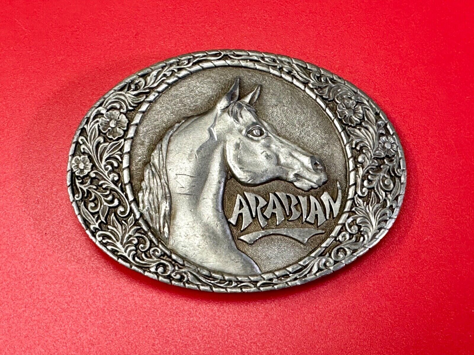 Arabian Horse commemorative Indiana Metal Craft Vintage 1982  belt buckle