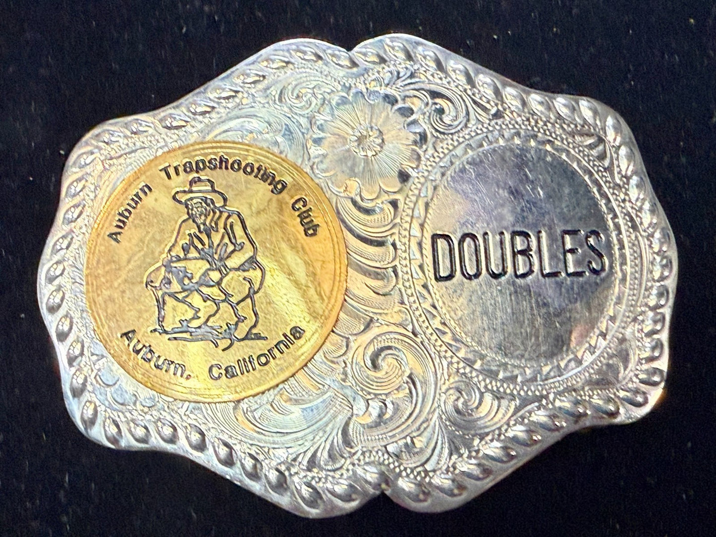 Auburn Trapshooting Auburn California Doubles Trophy Champion Awards Belt Buckle