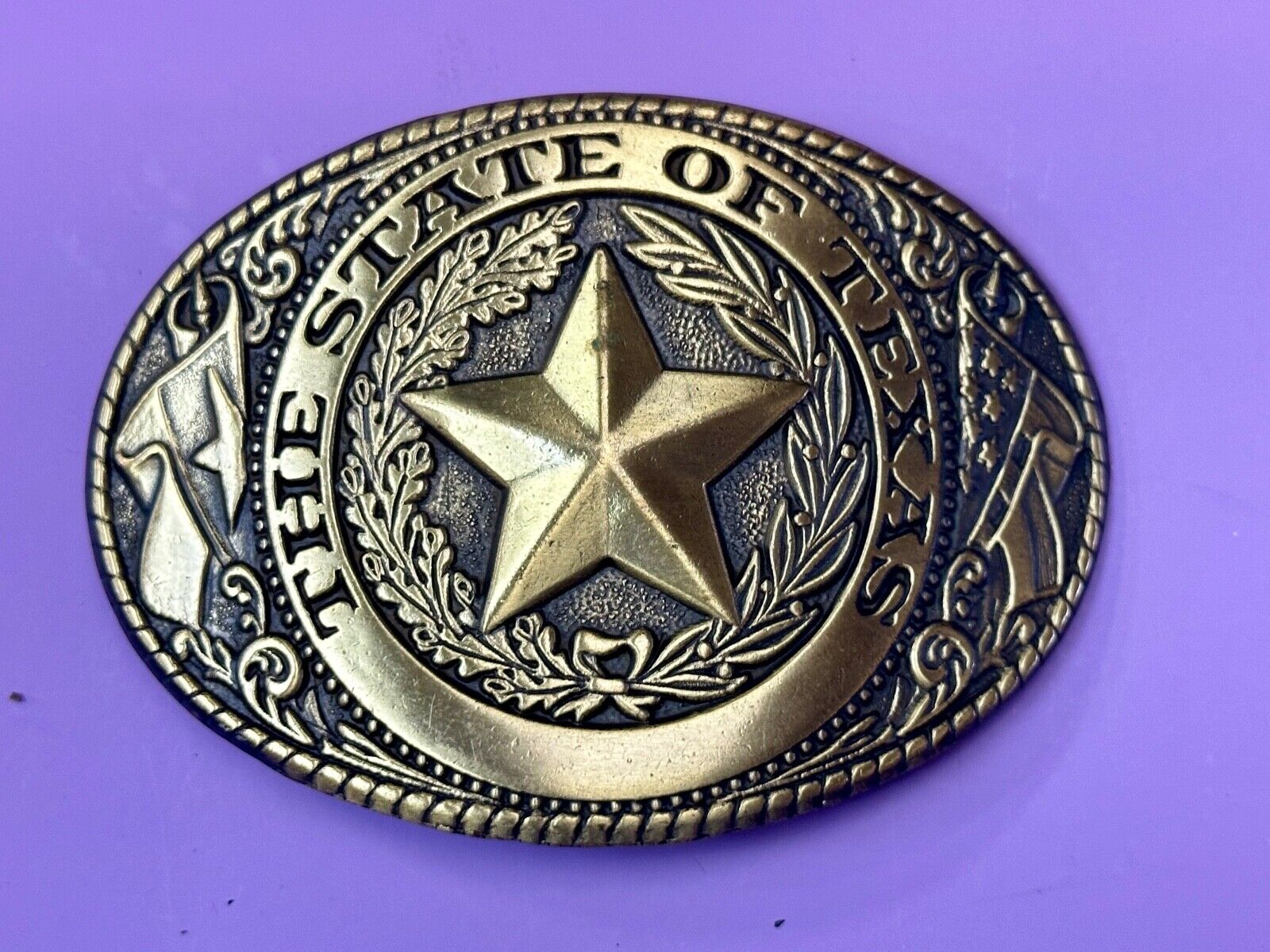 The Great State of Texas Star & Flag & Pride! USA made western belt buckle