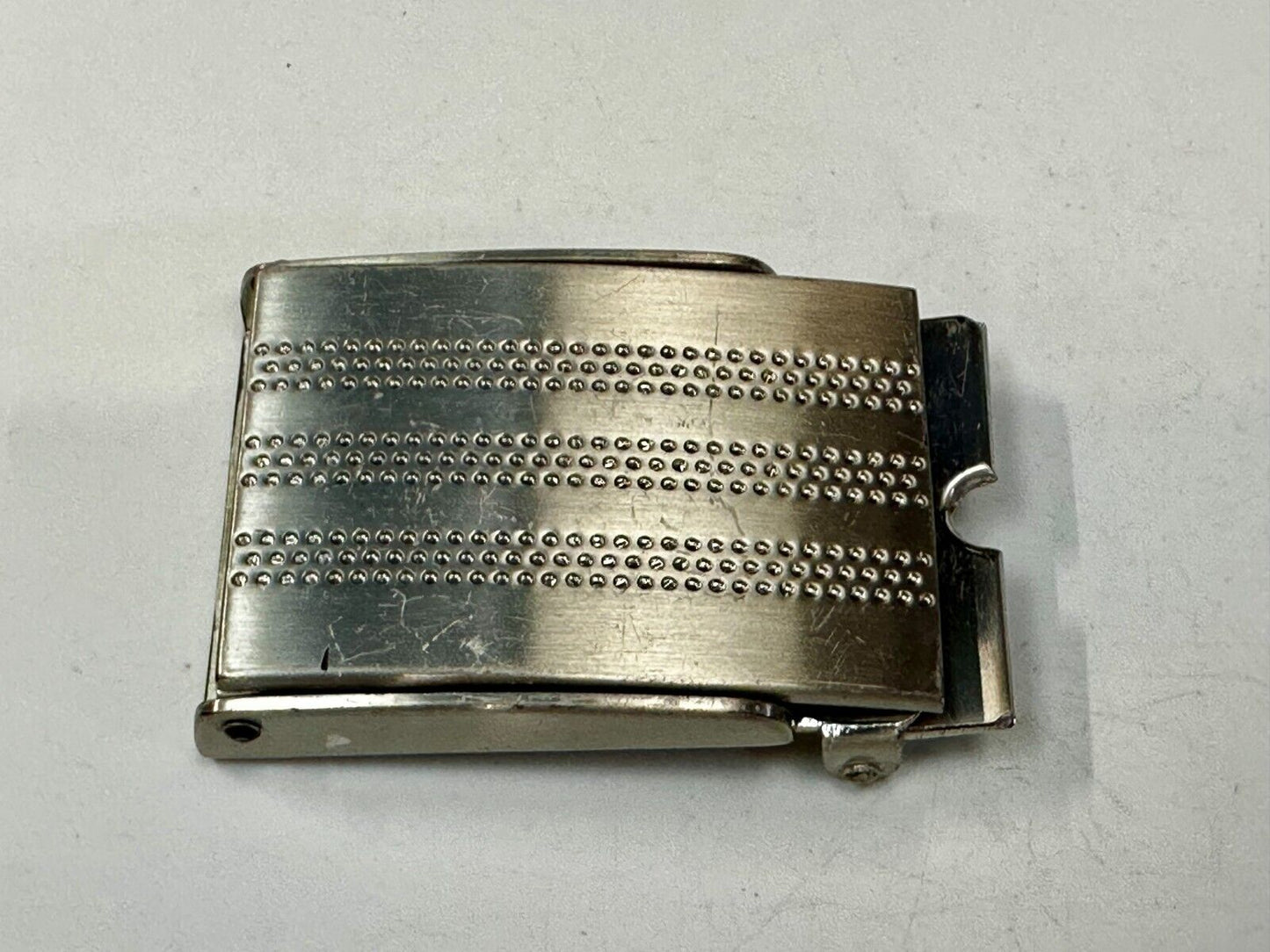 Adidas Golf Stripe Pattern Silver Tone Replacement Dress Style Vtg. Belt Buckle