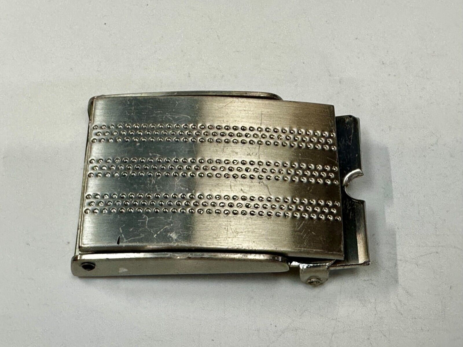 Adidas Golf Stripe Pattern Silver Tone Replacement Dress Style Vtg. Belt Buckle
