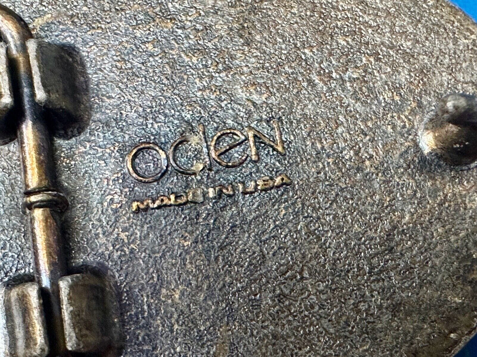 BILL  vintage custom name metal faux wood grain Belt Buckle By Oden