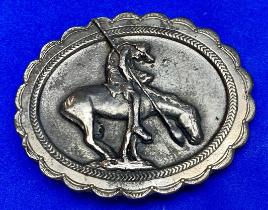 The Saga of the Native American Indian End of the Trial western belt buckle