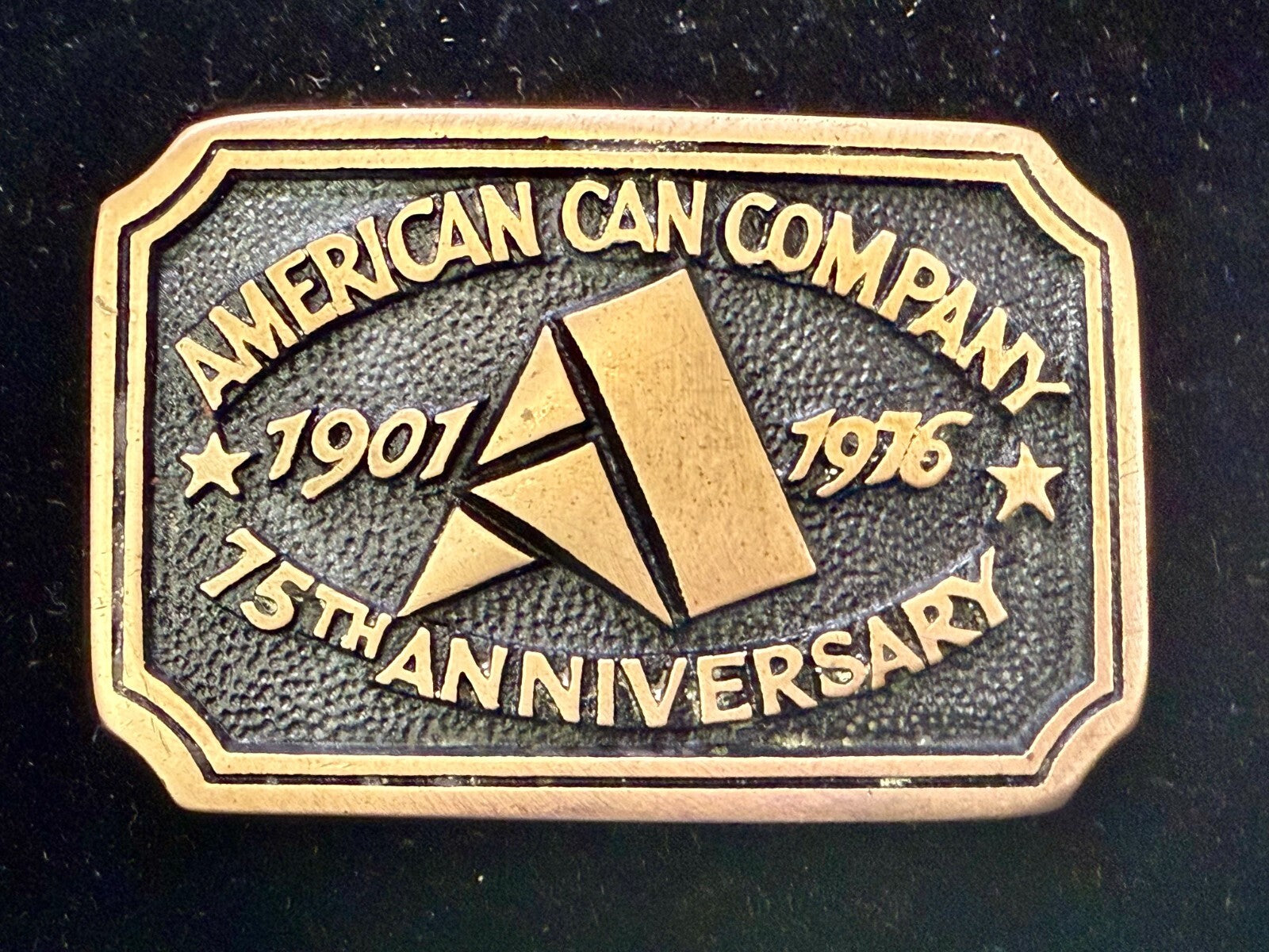 American Can Company 75th Anniversary 1901-1976 Solid Brass Heritage Belt Buckle